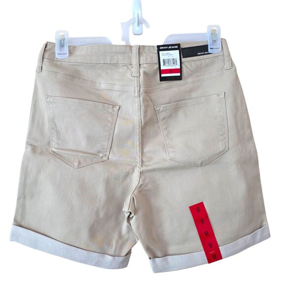 DKNY Jeans Denim Bermuda Mid Rise Cuffed Short Stretch Women's Size 8 Chino - Picture 3 of 11